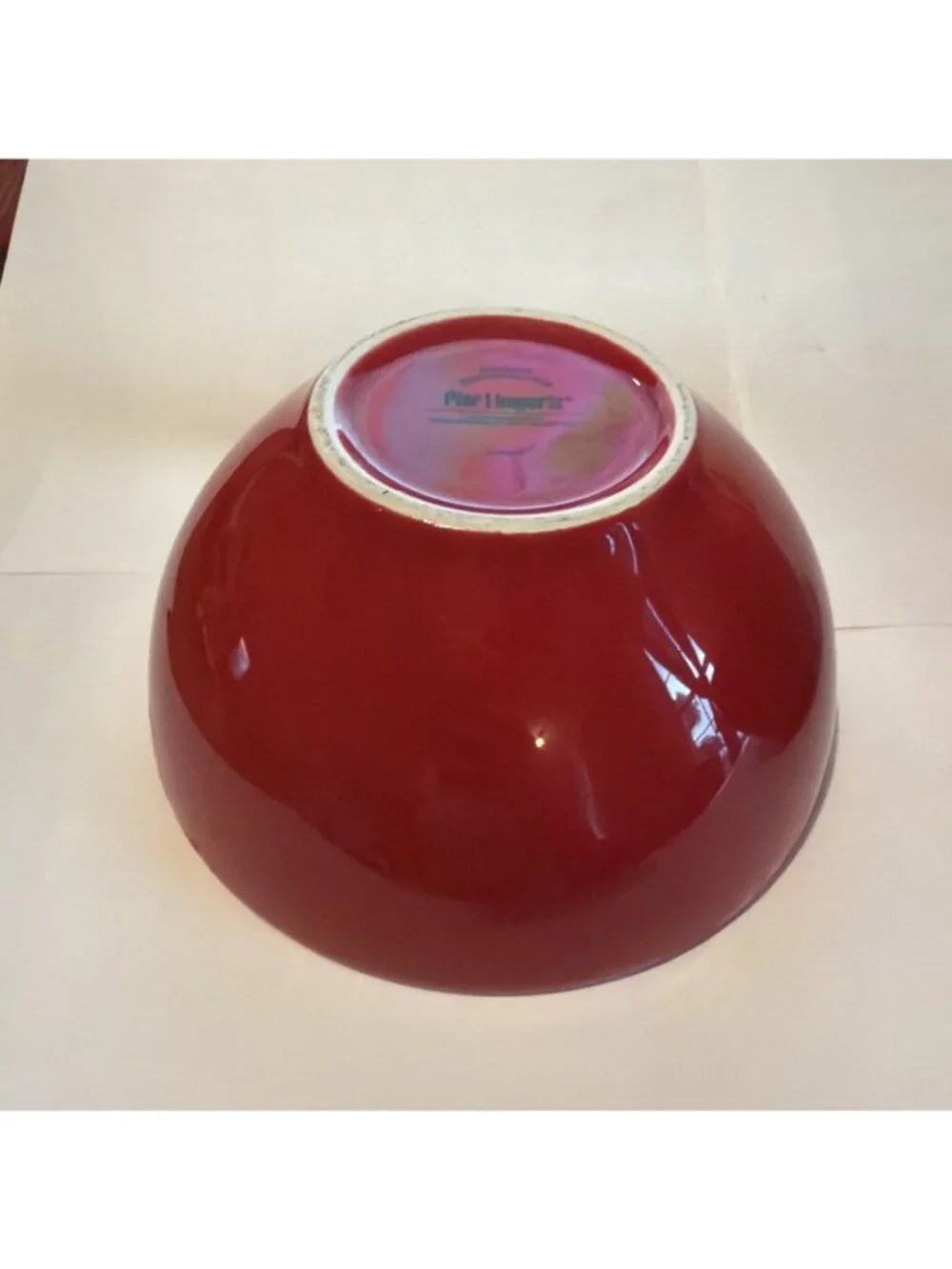 Pier 1 Red Coupe Stoneware Cereal Bowl China Set of 2 Excellent Pre-owned Cond.